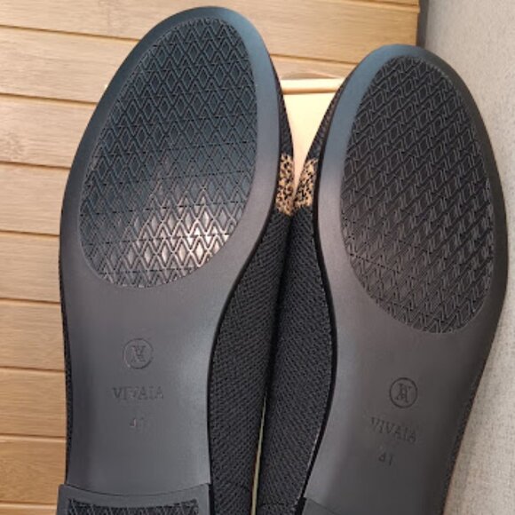 VIVAIA Size 9.5 EU 41 Audrey Black Cheetah Embroidered Round Toe Flats Loafers - Picture 6 of 11